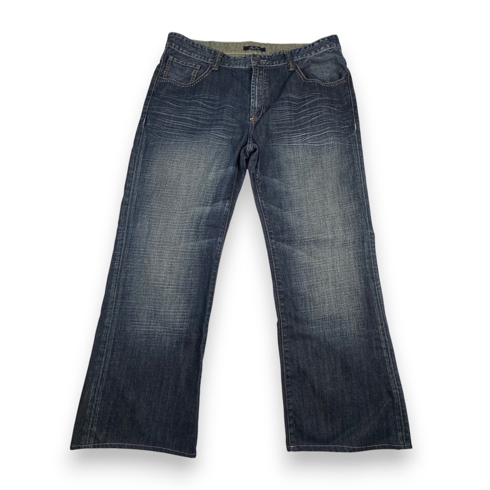 Marc Ecko Jeans Bootcut Embroidered Whiskered Y2K Streetwear Mens Blue 38x30